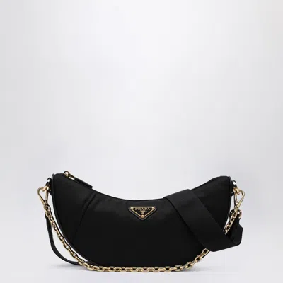 Prada Demi-lune Shoulder Bag Black In Re-nylon Women