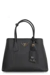 Prada Double Medium Leather Handbag In Black