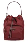 Prada Duet Bucket Bag In Red