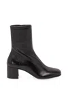 Prada Stretch Nappa Leather Booties In Black