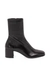Prada Stretch Nappa Leather Booties In Black