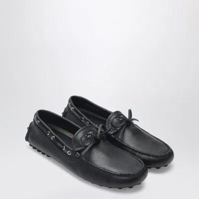 PRADA PRADA PRADA GRID BLACK LEATHER LOAFERS