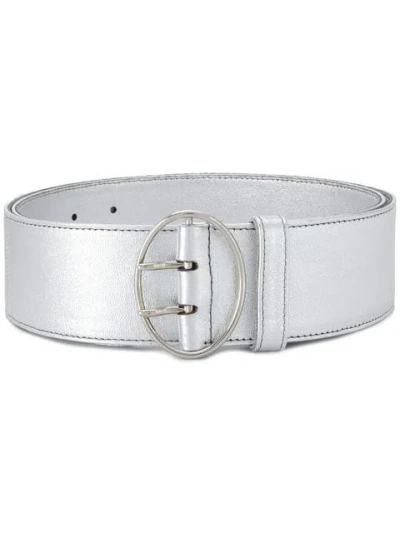 Prada Large Buckle Belt Nappa In Silver