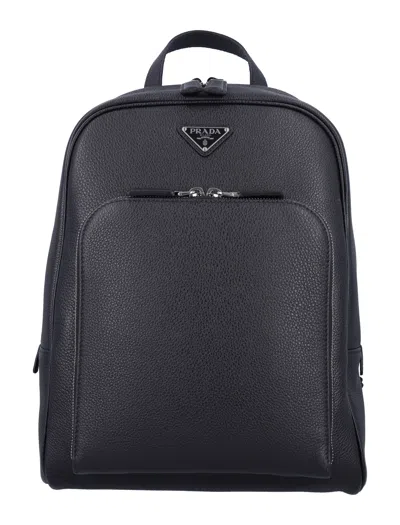 Prada Leather Backpack In Black