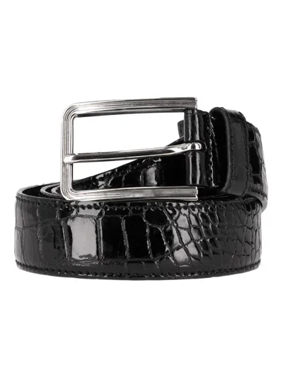 Prada Leather Belt In Black