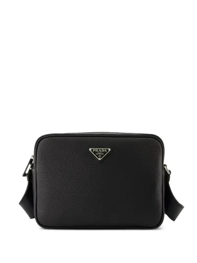 Prada Leather Shoulder Bag In Black