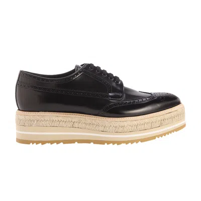 Pre-owned Prada Platform Lace-up Plateau Derby 'black' | Men's Size 7.5