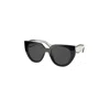 Prada Pr 14ws 09q5s0 52mm Womens Cat-eye Sunglasses In Black