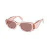 Prada Womens Pink Pr 17ws Rectangular-frame Acetate Sunglasses