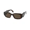 Prada Womens Brown Pr 17ws Rectangular-frame Tortoiseshell Sunglasses