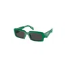 Prada Pr 27zs 11l08z Rectangle Sunglasses In Green