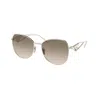 Prada Womens Gold Pr 57ys Aviator Steel And Polyamide Sunglasses
