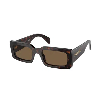 Prada Woman Sunglass Pr A07s In Dark Brown Polarized