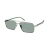Prada Silver Pilot Frame Sunglasses In Blue