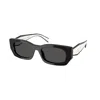 Prada Dark Grey Rectangular Ladies Sunglasses Pr B05s 09q08z 53 In Black