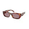Prada 53mm Pillow Square Polarized Sunglasses In Brown
