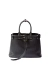 Prada Buckle Large Leather Handbag With Belt