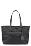 Prada Re-edition 1978 Medium Re-nylon And Saffiano Leather Tote Bag In Gray