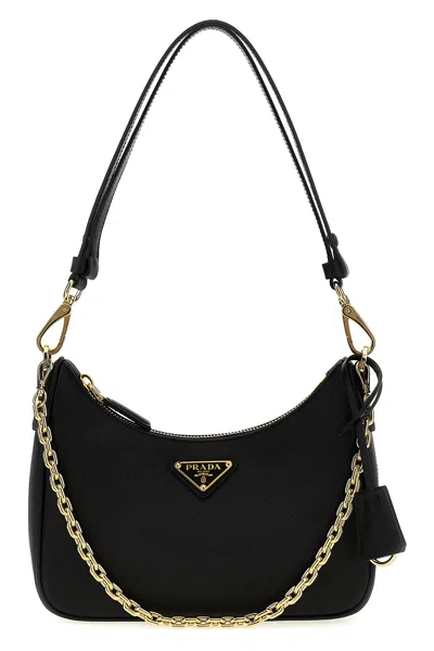 Prada Re-edition Shoulder Bag In Black