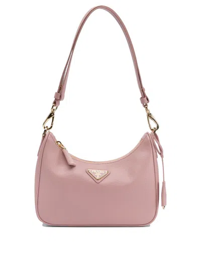 Prada " Re-edition" Shoulder Bag In Pink