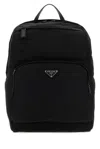 Prada Re-nylon And Leather Backpack In Black