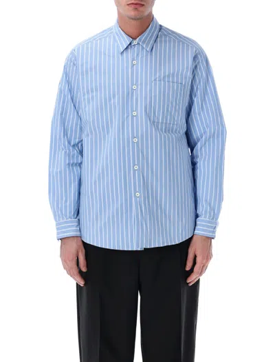 Prada Re-nylon Relaxed Shirt In Blue