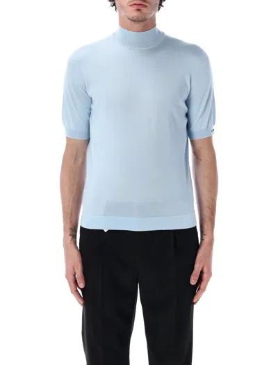 Prada Cotton Knit Short-sleeve Sweater In Pink