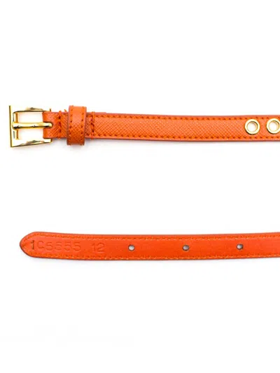 Prada Skinny Eyelet Belt Orange
