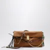 Prada Soft Sound Large Caramel Bag With Charms In Brown