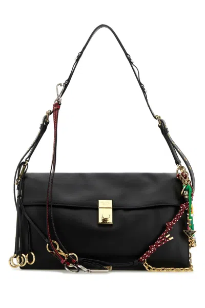Prada Soft Sound Large Leather Shoulder Bag With Charms