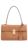 Prada Soft Sound Leather Shoulder Bag In Brown