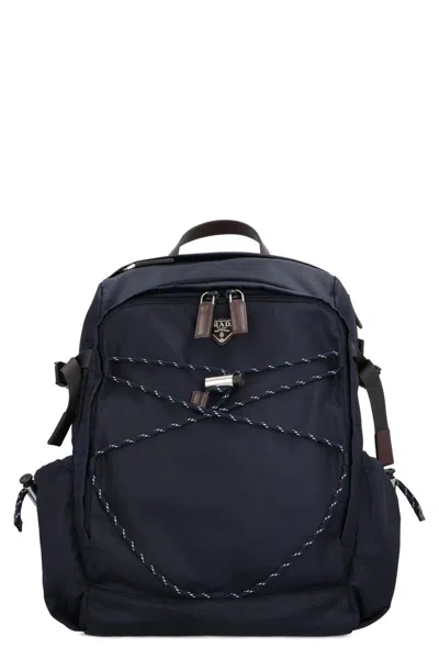 Prada Speedrock Backpack In Re-nylon And Leather In Blue