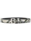 Prada Square Buckle Belt Ayers In Gray