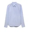 Prada Striped Cotton Shirt Featuring Button-down Collar