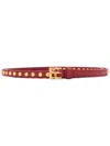 Prada Stud Embellished Textured Leather Adjustable Belt In Pink