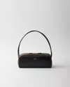 Prada Swing Smooth Leather Shoulder Bag In Black