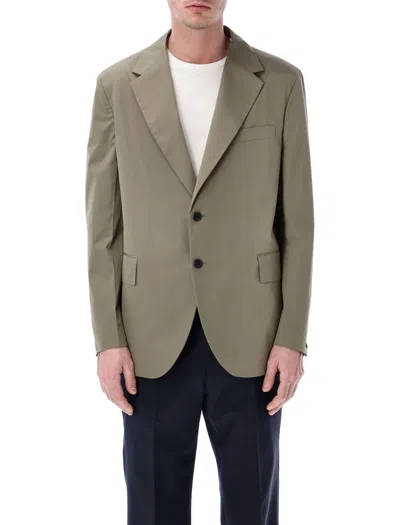Prada Tailored Poplin Blazer In Green