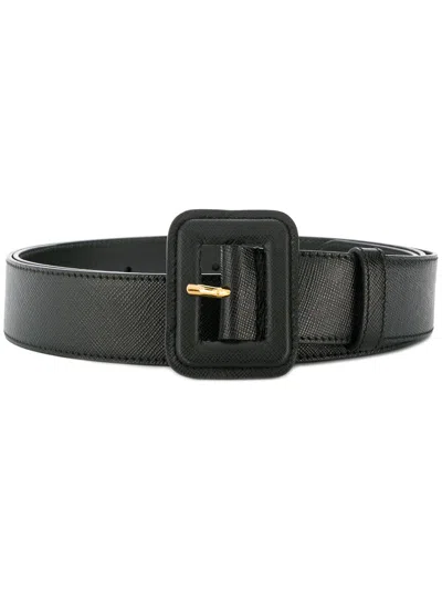 Prada Wide Buckle Belt In Black