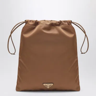 Prada Wish Pouch In Brandy Re-nylon In Brown