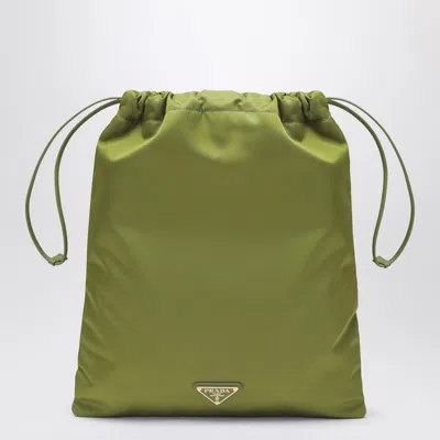 Prada Wish Pouch In Ivy Green Re-nylon