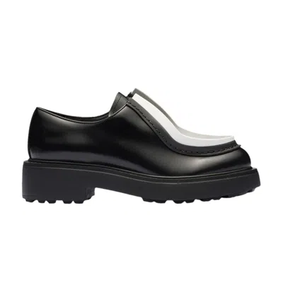 Pre-owned Prada Wmns Brushed Leather Lace-up 'hidden Laces - Black White' | Women's Size 6