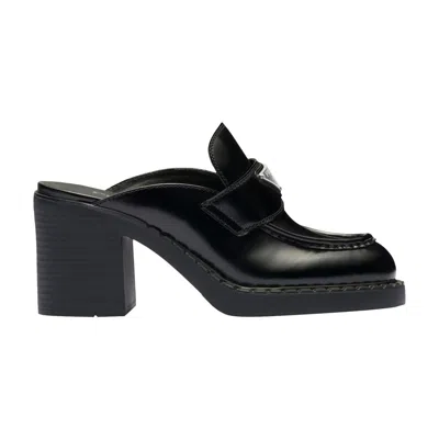 Pre-owned Prada Wmns Chocolate Brushed Leather Mule 'black' 2023 | Women's Size 5