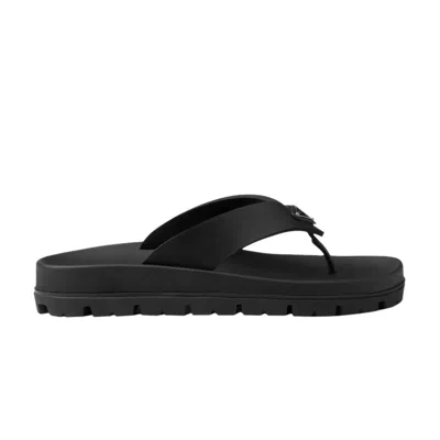 Pre-owned Prada Wmns Rubber Thong Sandal 'black' | Women's Size 2