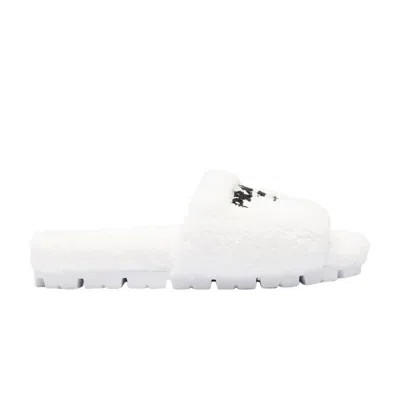 Pre-owned Prada Wmns Terry Cloth Slide 'embroidered Logo - White' | Women's Size 3
