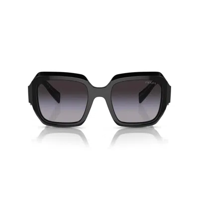 Prada Womens Black Pr 28zs Branded-arm Pillow-frame Acetate Sunglasses
