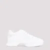 Prada Almond Toe Lace-up Rubber Sole Sneakers In White