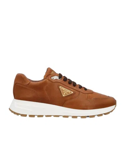 Prada Prax 01 Lace-up Sneakers In Brown