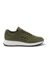 Prada Mens Green Prax 01 Re-nylon Logo-plaque Recycled-nylon Low-top Sneakers In Military Green