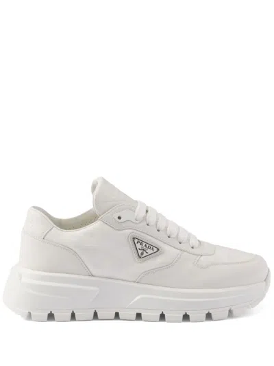 Prada Prax 01 Re-nylon And Leather Sneakers In White