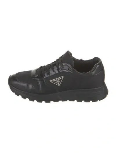 Pre-owned Prada Prax 01 Re-nylon Sneakers In Black